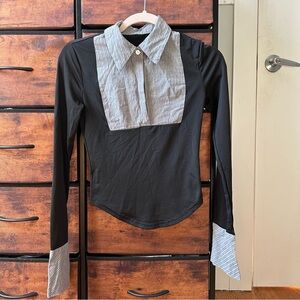 Faux button up long sleeve